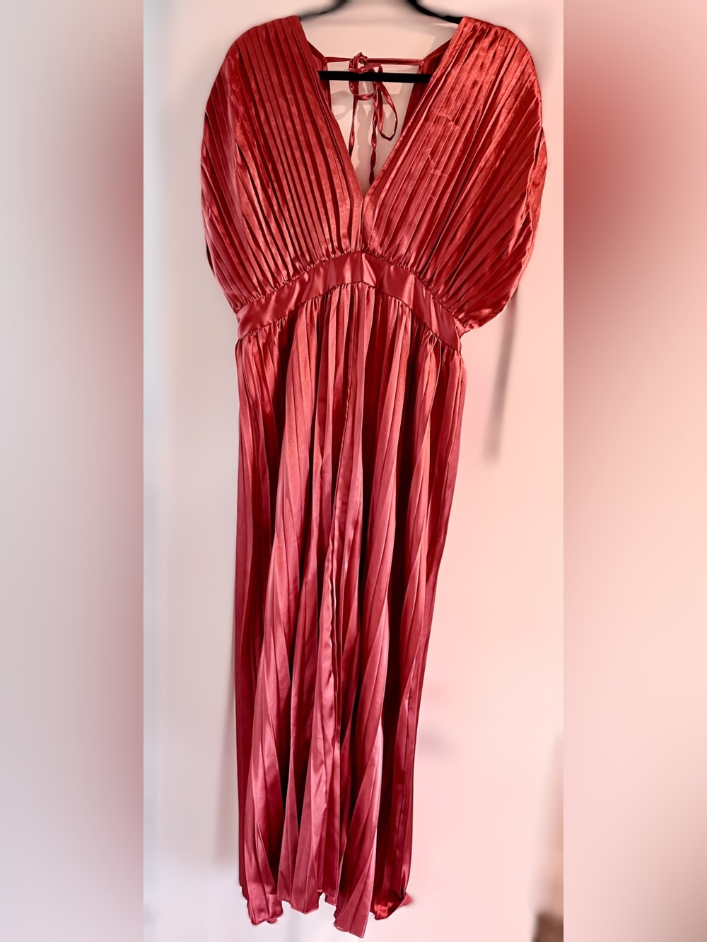 Women’s  Pleated terracotta color Dress